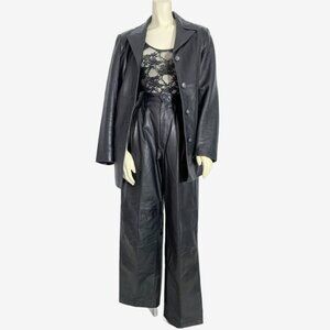 Vintage Black Leather Trouser Pants / Made in Canada / size Small